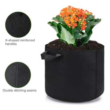 OPPOLIFE 5 Gallon Grow Bags - Durable Plant Pots for Gardening
