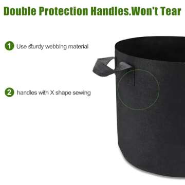 OPPOLIFE 5 Gallon Grow Bags - Durable Plant Pots for Gardening