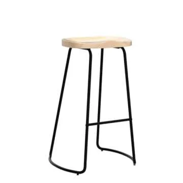 HeuGah Solid Wood Bar Stools Set of 2, 30" High Stylish Chairs