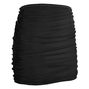 Mycoco Women's High Waisted Swim Skirt Ruched Tummy Control Bikini Bottom Tankini Swimsuit with Brief