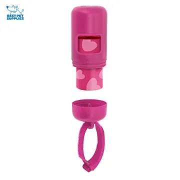 Best Pet Supplies Dog Poop Bag Holder Leash Attachment with 30 Bags, Reusable Dispenser for Travel, ...