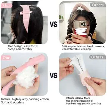 HRYYDS Upgraded Heatless Hair Curler, with Gift Box, Velvet Heatless Curls Headband ​- No Smell, Hair Curlers to Sleep in, Heatless Hair Curlers for Long Hair and Medium Hair (Pink)