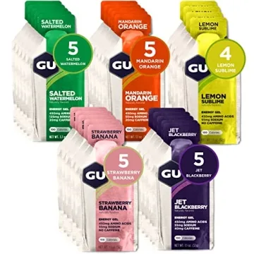 GU Energy Original Sports Nutrition Gel, Vegan & Gluten-Free, 24-Pack Fruity