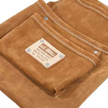 Heritage Leather 583SP 3-Pocket Professional Split Leather Drywall Bag