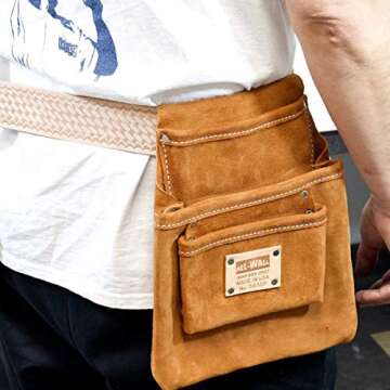 Heritage Leather 583SP 3-Pocket Professional Split Leather Drywall Bag