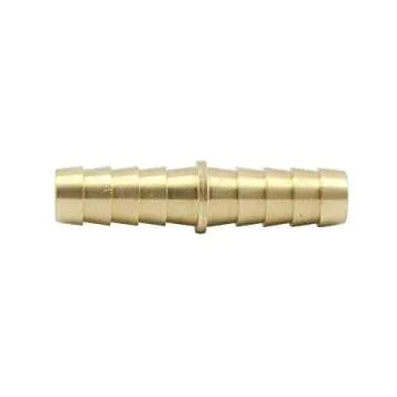 Vis Brass Hose Barb Fitting, Splicer/Union/Mender, 1/4" Barbed x 1/4" Barbed Fuel Line Connector (Pa...