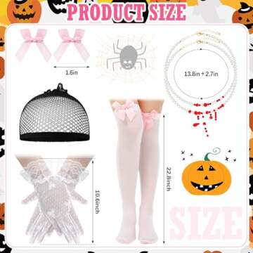 Ecation 7 Pcs Blonde Victorian Wig 18th Century Costume Dripping Blood Imitation Pearls Lace Gloves ...