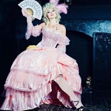 Ecation 7 Pcs Victorian Costume Set for Halloween