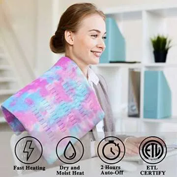 ZXU Pink Heating Pad - 12" x 24" XL for Pain Relief