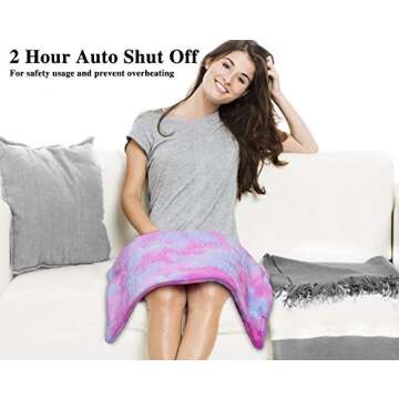 ZXU Pink Heating Pad XL King Size - Extra Large 12” x 24” Heating Pad for Back Pain and Cramps Relief- Ultra-Soft Heated Pad with Moist Heat,Auto Shut-Off Hot Heated Pad,Machine Washable