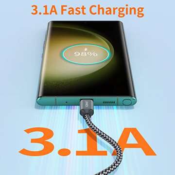 Reliable JXMOX Short USB C Cable 1ft 3-Pack for Fast Charging Compatible with iPhone 15/16 and Samsu...