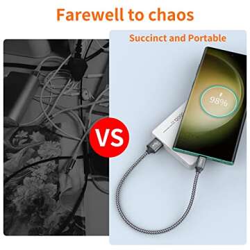 JXMOX 1ft USB C Cable 3-Pack Fast Charging for iPhone