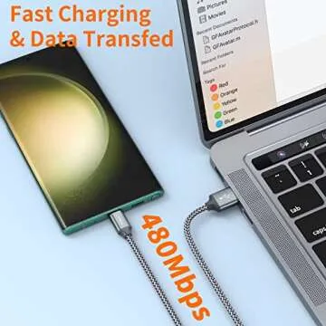 JXMOX 1ft USB C Cable 3-Pack Fast Charging for iPhone