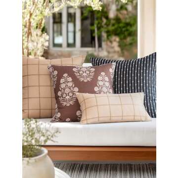 Crumbs Home Modern Farmhouse Fall Linen Throw Pillow Cover