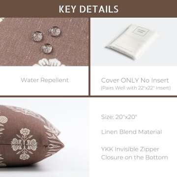 Crumbs Home Modern Farmhouse Fall Linen Throw Pillow Cover