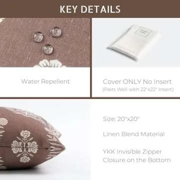 Crumbs Home Modern Farmhouse Fall Linen Throw Pillow Cover