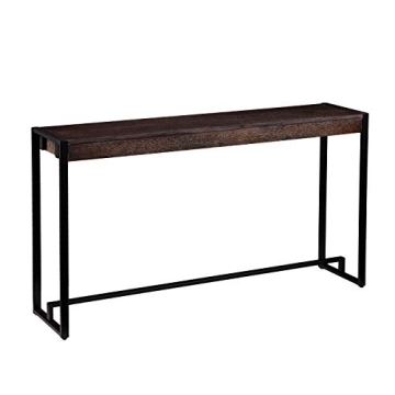 Stylish SEI Furniture Macen Narrow Console Table - 54 Inch Burnt Oak with Black Finish