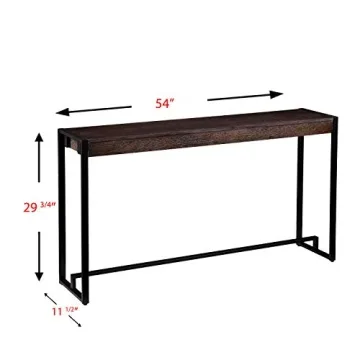 SEI Furniture Macen Console Table in Burnt Oak and Black