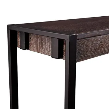 SEI Furniture Macen Console Table in Burnt Oak and Black