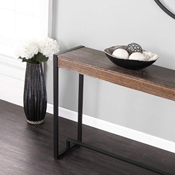 SEI Furniture Macen Console Table in Burnt Oak and Black