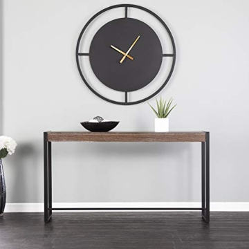 SEI Furniture Macen Console Table in Burnt Oak and Black