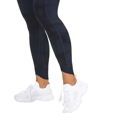 OMKAGI Women V Waist Butt Lifting Leggings with Pockets High Waisted Workout Yoga Pants(L,877-Blue Tie-dye)