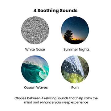 Homedics Rejuvenate Traveler White Noise Sound Machine, Portable Sound Machine with 4 Relaxing Sound...