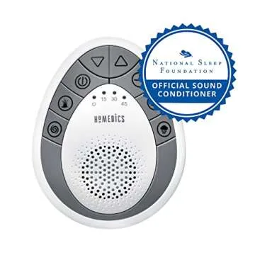 Homedics Rejuvenate Traveler White Noise Sound Machine, Portable Sound Machine with 4 Relaxing Sounds for Travel, Home, Nursery and Office, Auto Off Timer