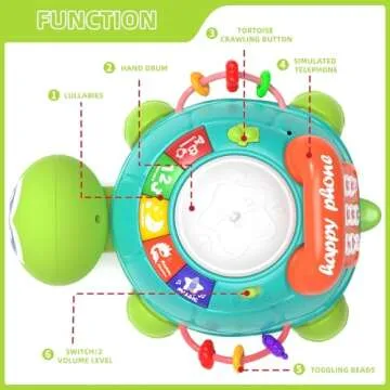 Baby Toys 6 to 12 Months，Musical Turtle Crawling Baby Girl Toys for 12-18 Months,Infant Early Lear...