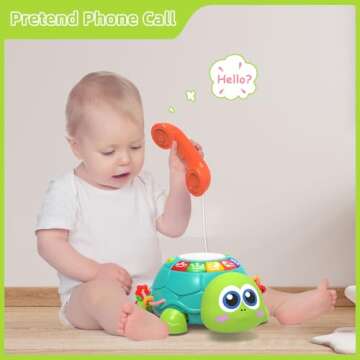 Baby Toys 6 to 12 Months，Musical Turtle Crawling Baby Girl Toys for 12-18 Months,Infant Early Learning Educational Toy,Baby Girl & Boy Gift Essentials for Newborn 7 8 9 11+ Months 1-2 Year Old(Green)