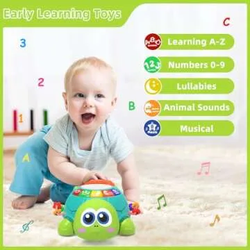 Baby Toys 6 to 12 Months，Musical Turtle Crawling Baby Girl Toys for 12-18 Months,Infant Early Learning Educational Toy,Baby Girl & Boy Gift Essentials for Newborn 7 8 9 11+ Months 1-2 Year Old(Green)