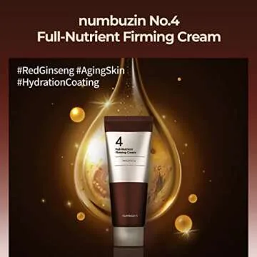 numbuzin No.4 Cream | Full-Nutrient Firming Cream | Skin Elasticity, Wrinkle Care, Anti-aging, Deeply Nourishing, Hydration | Red Ginseng, Panthenol, Niacinamide, Bifida | 2.02 fl. oz.