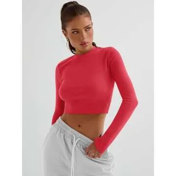 Trendy Women's Crop Tops Long Sleeve Comfortable Casual Wear