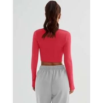 Trendy Women's Crop Tops Long Sleeve Comfortable Casual Wear