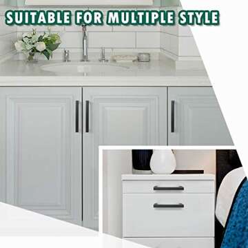 Stylish Black Cabinet Handles | Probrico 10 Pack