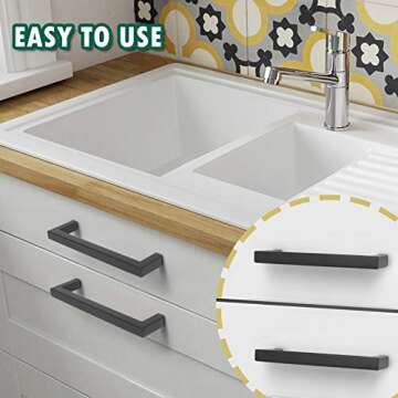Stylish Black Cabinet Handles | Probrico 10 Pack