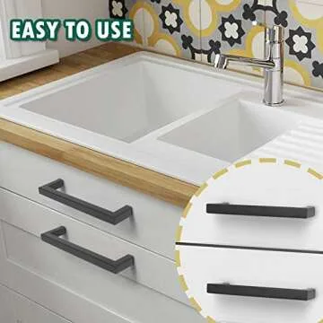 Stylish Black Cabinet Handles | Probrico 10 Pack