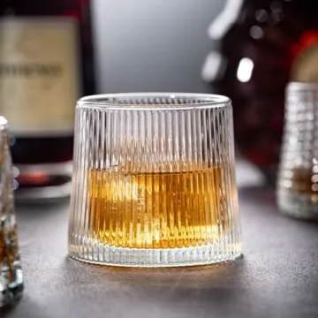 Noevany 6 Oz Whiskey Glasses -Old Fashioned Whiskey glasses Set of 3/Cocktail Glasses/Bourbon Glass/...