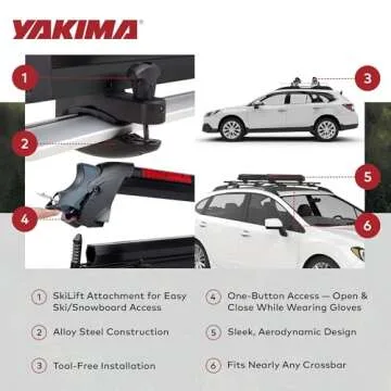Yakima Universal Roof Rack for Ski and Snowboard Transportation