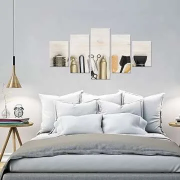 iHAPPYWALL 5-Piece Vintage Barber Salon Canvas Art