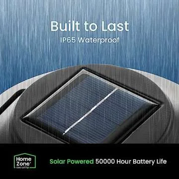 Home Zone Security 2 Packs Solar Wall Hanging Lights Outdoor 3000K Warm Up to 8 Hours Light Dawn Motion Sensor Auto, IP65 Waterproof, No Wiring Required, Aluminum and Glass Construction