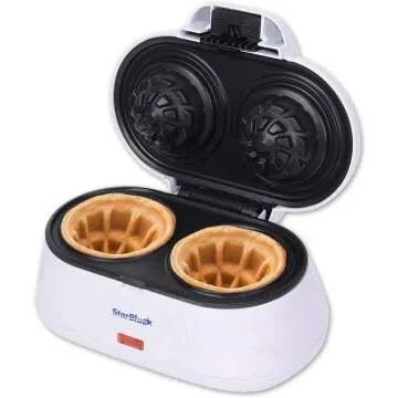 StarBlue Double Waffle Bowl Maker for Ice Cream