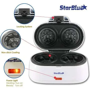 StarBlue Double Waffle Bowl Maker for Ice Cream