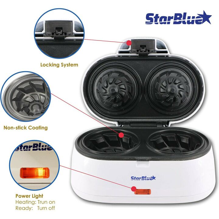 StarBlue Double Waffle Bowl Maker for Ice Cream