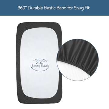 Stretchy Crib Sheets for Boys or Girls, 2 Pack Baby Crib Sheets Fitted for Standard Crib and Toddler Mattress 52" x 28", Soft and Breathable Fitted Crib Sheets Neutral, Black