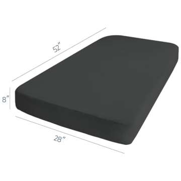 Stretchy Crib Sheets for Boys or Girls, 2 Pack Baby Crib Sheets Fitted for Standard Crib and Toddler Mattress 52" x 28", Soft and Breathable Fitted Crib Sheets Neutral, Black