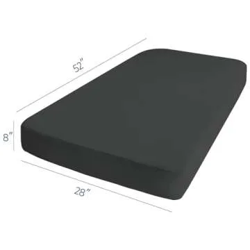 Stretchy Crib Sheets for Boys or Girls, 2 Pack Baby Crib Sheets Fitted for Standard Crib and Toddler Mattress 52" x 28", Soft and Breathable Fitted Crib Sheets Neutral, Black