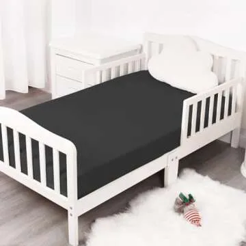 Stretchy Crib Sheets for Boys or Girls, 2 Pack Baby Crib Sheets Fitted for Standard Crib and Toddler Mattress 52" x 28", Soft and Breathable Fitted Crib Sheets Neutral, Black