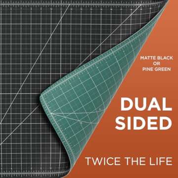 ALVIN GBM Self-Healing Cutting Mat 8.5 x 12 inch | Double-Sided Green/Black | 5-Layer Gridded Surface for Arts, Crafts and Sewing - Model GBM0812