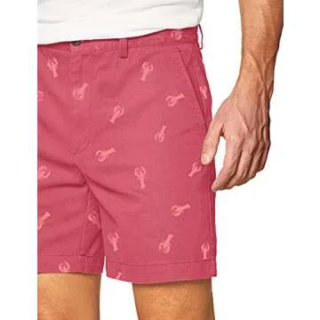 Amazon Essentials Men's Classic-Fit 7" Chino Short, Red Lobster, 33
